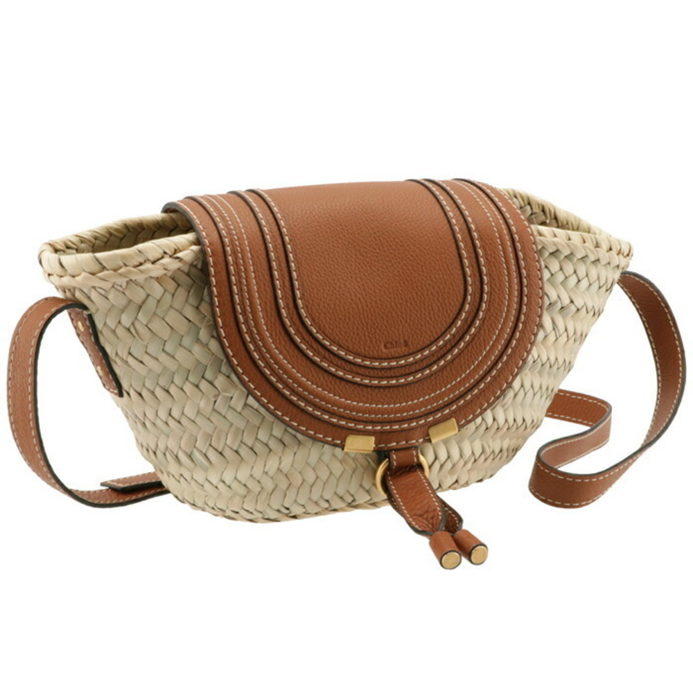 Chloe Marcie Small Basket Shoulder Bag Tan Brown